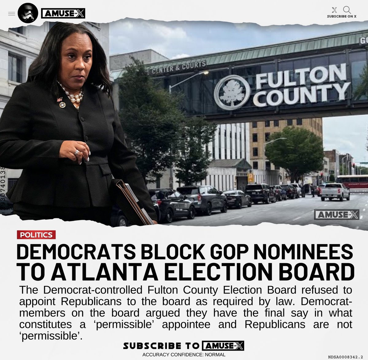 ELECTION INTEGRITY: Fulton County (Atlanta) is a cesspool of Democrat corruption from DA Big Fani Willis to the Election Board that just decided that Republicans aren't 'permissible' enough to serve on the county's election board. The midterms will, no doubt, safe and secure...