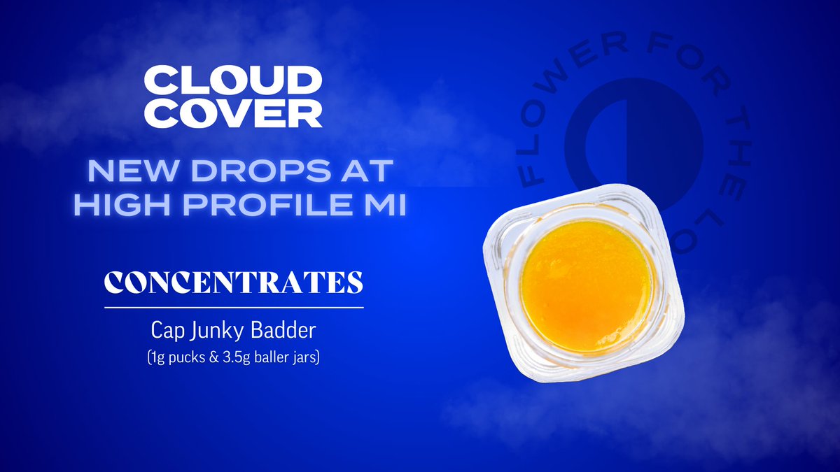 cloudcoverusa's tweet image. 🚨 Michigan, we've got some new goodies for Memorial Day weekend 🔥 Cap Junky badder is out NOW at @highprofileusa. Available in 1g and 3.5g baller jars
🛒: bit.ly/3HaU6uc
#fortheloveofflower #cannabisculture #cannabis #marijuana #weed #concentrates #michigan #new