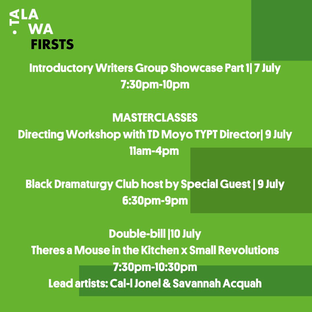 TalawaTheatreCo's tweet image. 🚨 ANNOUNCEMENT TIME! 🚨
The line-up for #TalawaFirsts2025 is HERE! 🎉
📣 Stay tuned for Week 2’s line-up…
🎟️ Double Bill x Double Ticket. Grab both tickets at once for a discounted price!
Discount Code: DoubleTrouble25