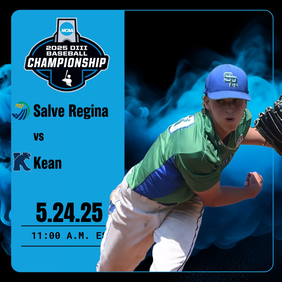 NEWMAC (@newmacsports) on Twitter photo Good luck to <a href="/SalveAthletics/">Salve Regina Sports</a> as they face Kean in the Super Regionals of the <a href="/NCAADIII/">NCAA Division III</a> Baseball Championship today!
The Seahawks need to take 2 to advance.
First pitch is 11:00 a.m., if-necessary game to follow at 3:00 p.m.
📺 ow.ly/vVSZ50VXrQX
#GoNEWMAC // #WhyD3 Good luck to <a href="/SalveAthletics/">Salve Regina Sports</a> as they face Kean in the Super Regionals of the <a href="/NCAADIII/">NCAA Division III</a> Baseball Championship today!
The Seahawks need to take 2 to advance.
First pitch is 11:00 a.m., if-necessary game to follow at 3:00 p.m.
📺 ow.ly/vVSZ50VXrQX
#GoNEWMAC // #WhyD3