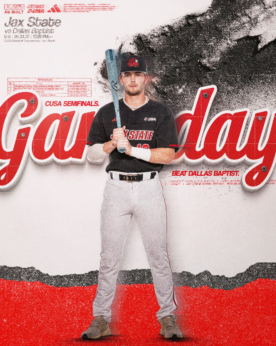 Jax State Baseball (@jaxstatebb) on Twitter photo Chasing a spot in the championship!
🆚Dallas Baptist
⏰11:30 a.m. CT
💻ESPN+
📻🎙️<a href="/JSUVoice/">Mike Parris</a>
📈JaxStateSports.com Chasing a spot in the championship!
🆚Dallas Baptist
⏰11:30 a.m. CT
💻ESPN+
📻🎙️<a href="/JSUVoice/">Mike Parris</a>
📈JaxStateSports.com
