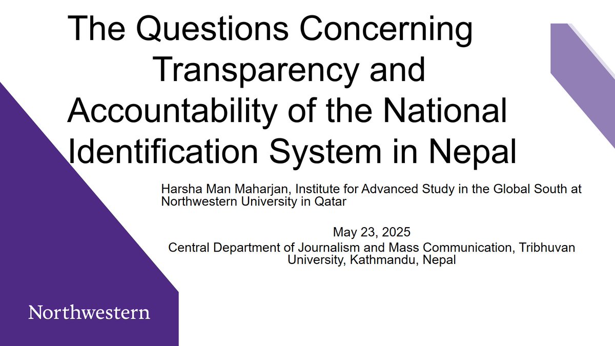 harsha man maharjan (@harsha_maharjan) on Twitter photo Sharing my research, "The Questions Concerning
Transparency and Accountability of the National Identification System in Nepal" at the Central Department of Journalism and Mass communication, Tribhuvan University, Kathmandu, Nepal yesterday; <a href="/IAS_NUQ/">Institute for Advanced Study in the Global South</a> Sharing my research, "The Questions Concerning
Transparency and Accountability of the National Identification System in Nepal" at the Central Department of Journalism and Mass communication, Tribhuvan University, Kathmandu, Nepal yesterday; <a href="/IAS_NUQ/">Institute for Advanced Study in the Global South</a>