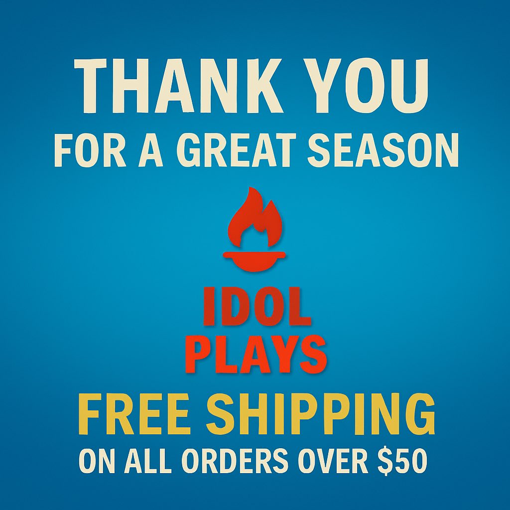 Store CLOSED Wednesday at 8pm. Thank you so much for the support this season! #survivor #survivor50
