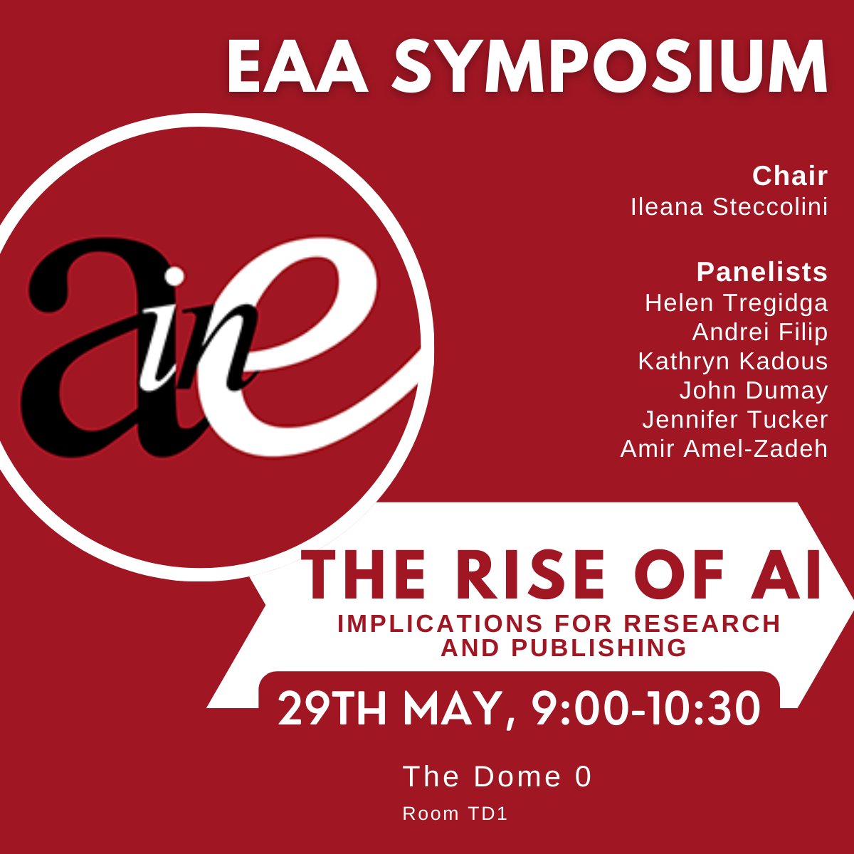 📢 Join Accounting in Europe at #EAA2025 Symposium:
"The Rise of AI: Implications for Research and Publishing"
🗓 29 May | 🕘 09:00–10:30
📍 The Dome 0 – Room TD1
#AIinResearch #AcademicPublishing #accounting #research #aie #paper #academia <a href="/EAA_ARC/">EAA</a>
