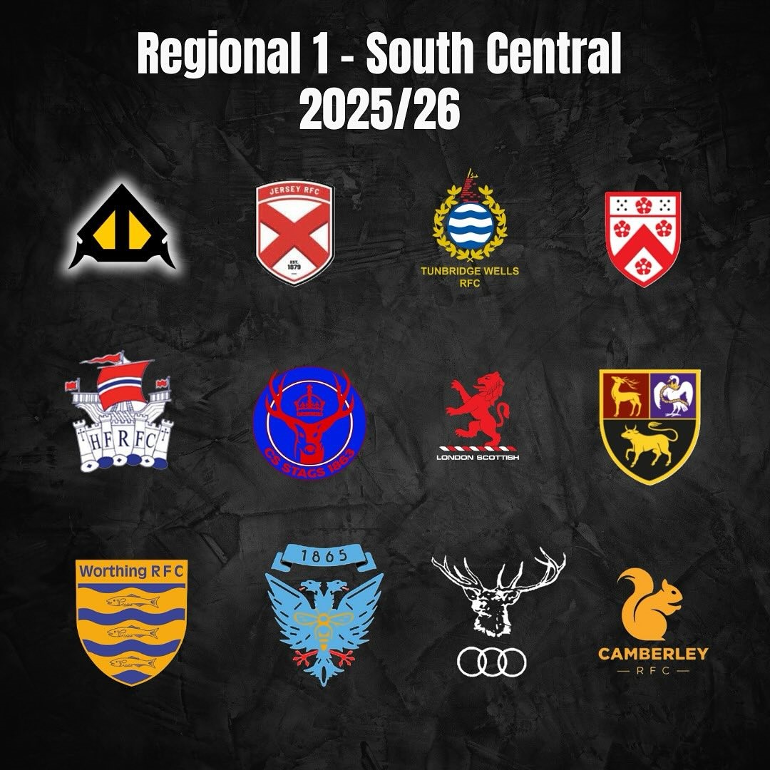 Our Regional 1 league for next season. Looking forward to facing some old friends, new rivals &amp; big local derby.
Jersey
Tunbridge Wells
Old Alleynians 
 Hammersmith &amp; Fulham 
 Civil Service Stags 
 London Scottish Lions 
 Maidenhead 
 Worthing 
 Wimbledon 
 Bracknell
 Camberley