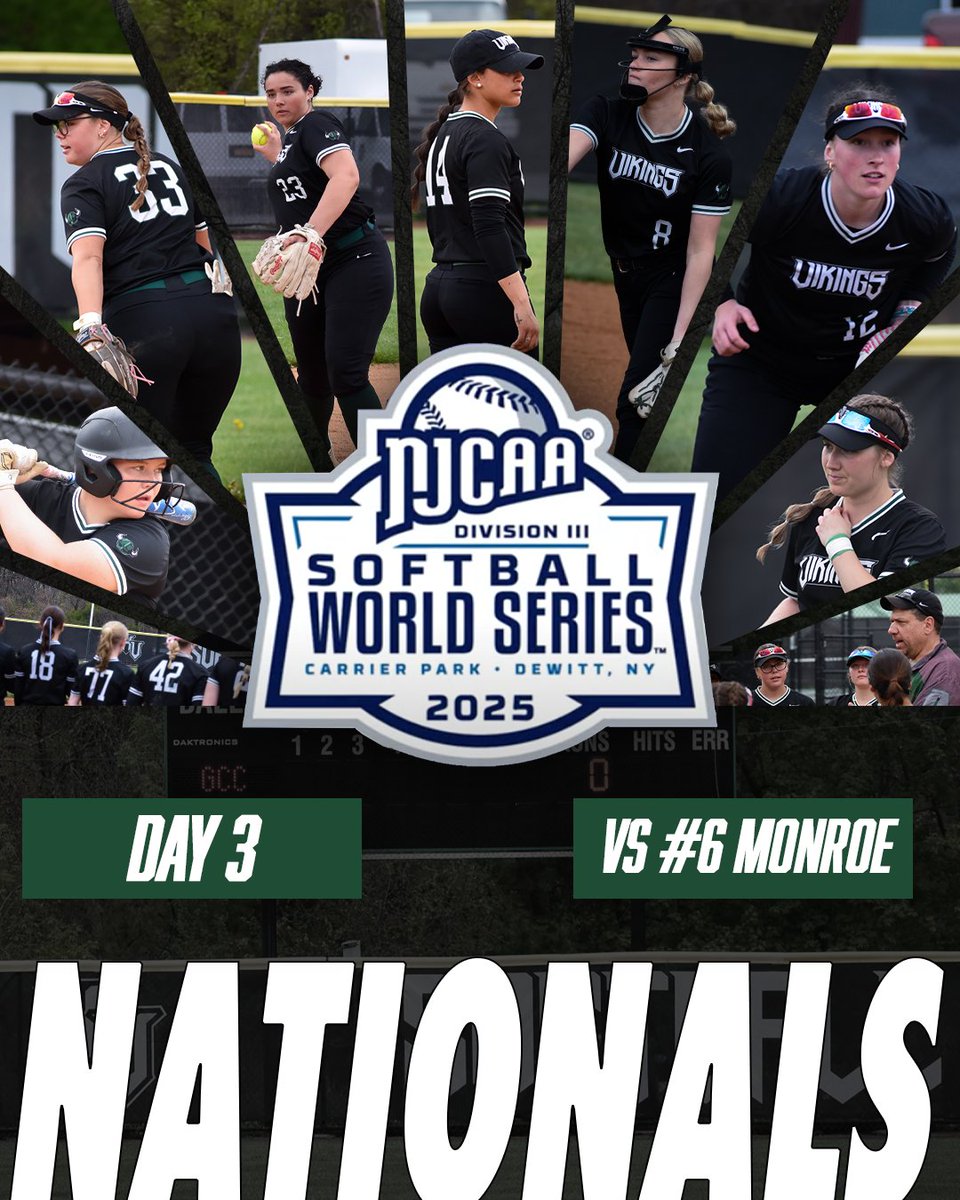 NATIONALS DAY 3🥎
Softball faces off in day 3 of the NJCAA National Tournament today at 3pm! The Vikings will play #6 Monroe at the campus of Monroe Community College. Catch the game live at njcaanetwork.com
#hvccvikings @hvcc_softball