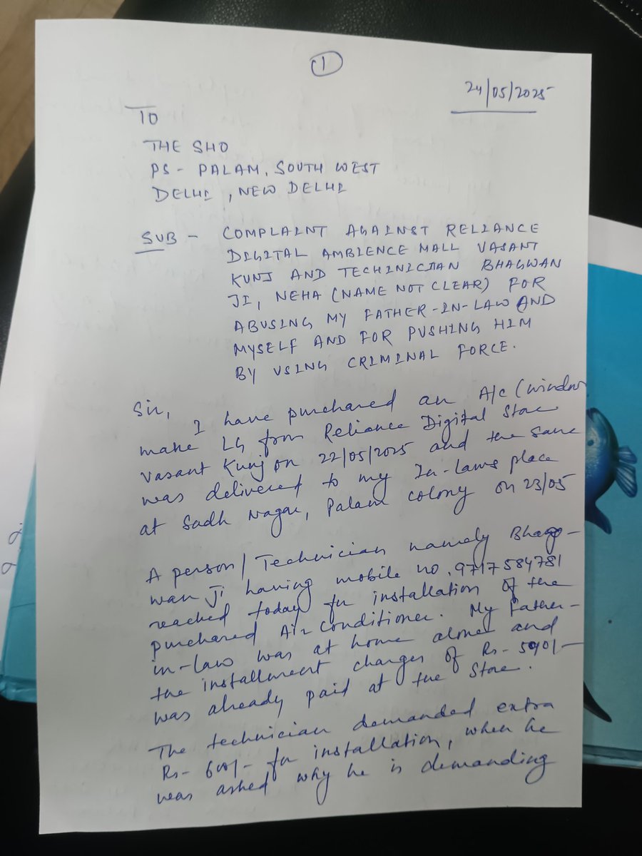 navin9990's tweet photo. @RelianceDigital @_MukeshAmbani @Nitaambani56 please look into the misbehaviour and unprofessionalism of your staff. I have also lodged a police complaint. Shall take @RelianceDigital to Court if no resolution is provided. https://t.co/ldNkiwbawa