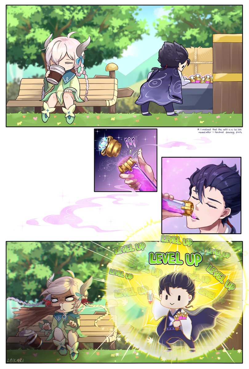 LaikariArt's tweet photo. a fun little maplestory comic for drawing practice. slowly transitioning over to clip studio, still had to use photoshop for half the process

#maplestory #ComicArt https://t.co/HUgMCqRDoT