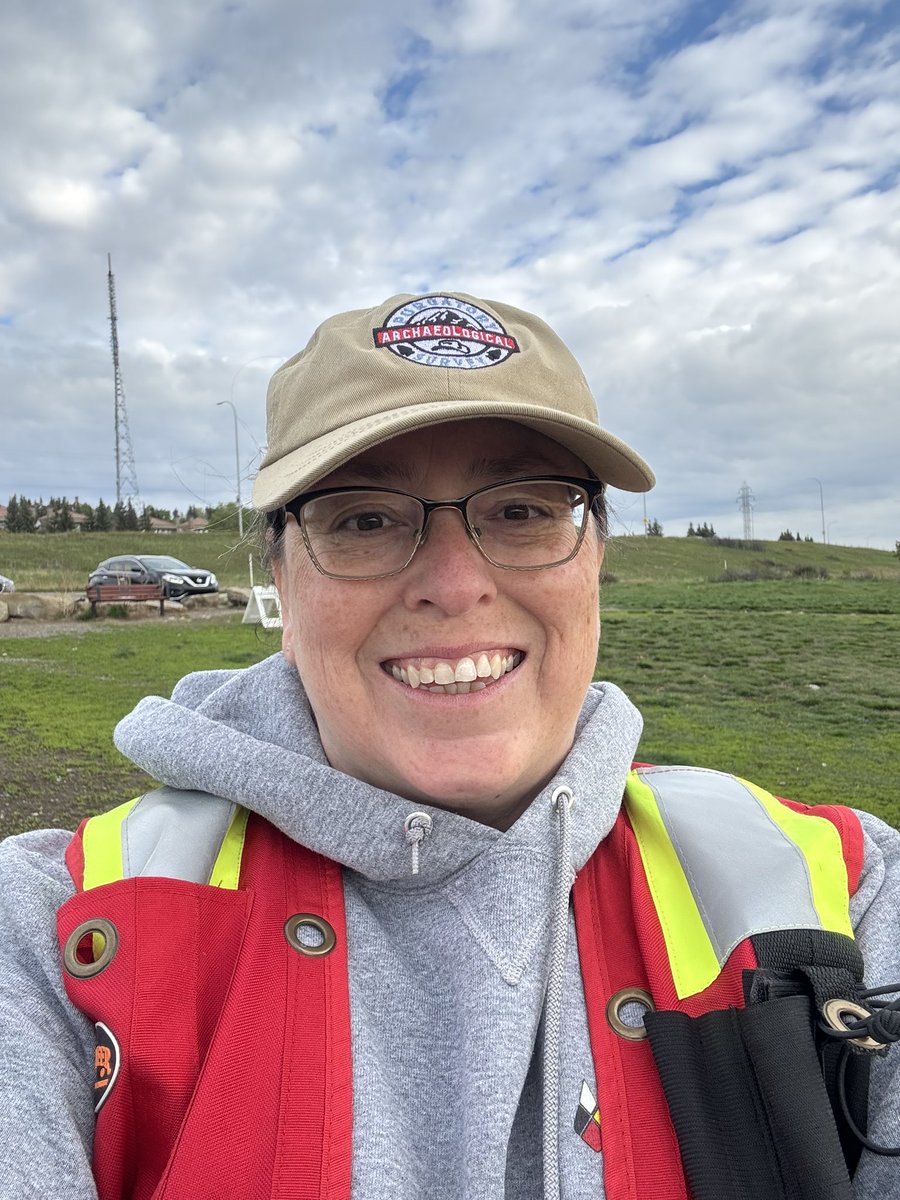 rdwambold's tweet photo. Fieldwork selfie! Representing the Purgatory Archaeological Survey (@PurgatoryArcheo) on the banks of the Bow River. 😁 https://t.co/Rk4HDkcuWB