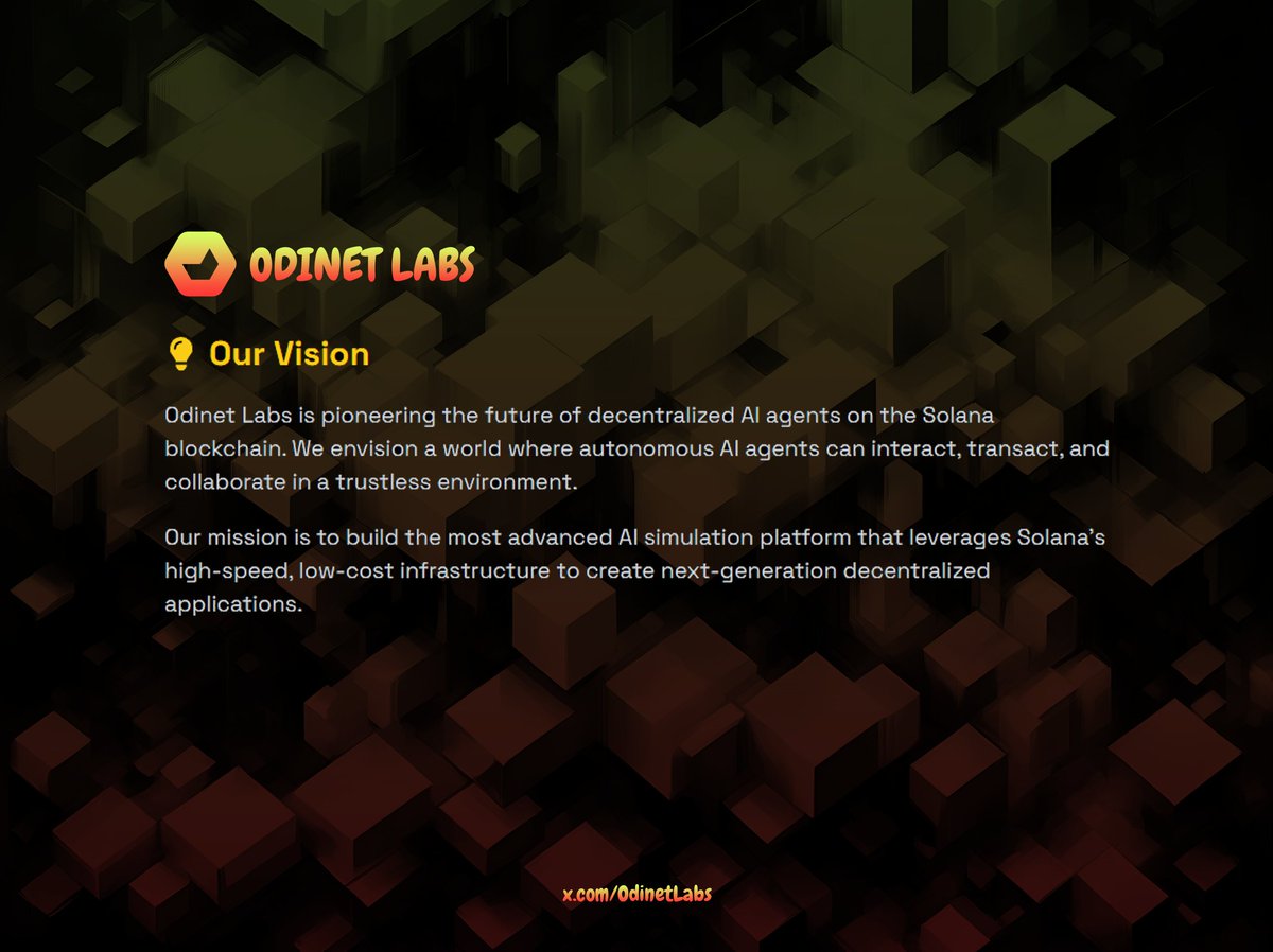 OdinetLabs's tweet photo. At Odinet Labs, we’re building your AI co-pilot for the crypto world.
From token research to contract audits—ODI makes data work for you.
📈 Designed for retail. Powered by AI.
#OdinetLabs #CryptoTools #TokenIntel https://t.co/snQqNq0Z3U