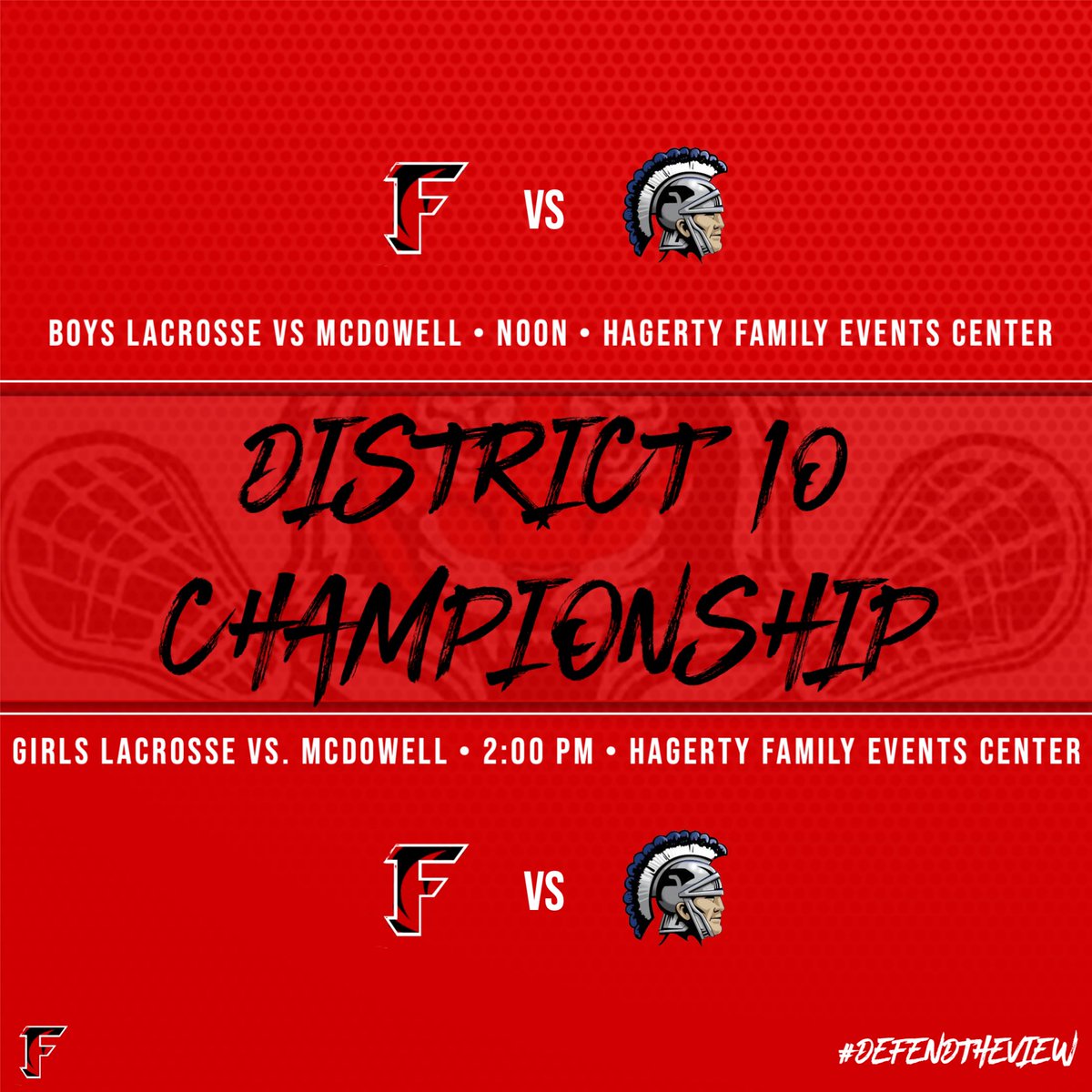 Championship Saturday for lacrosse.  Catch all the action in one spot today as the Tiger's take the field in a double header.  

Tickets - piaadistrict10.org/d10-tickets