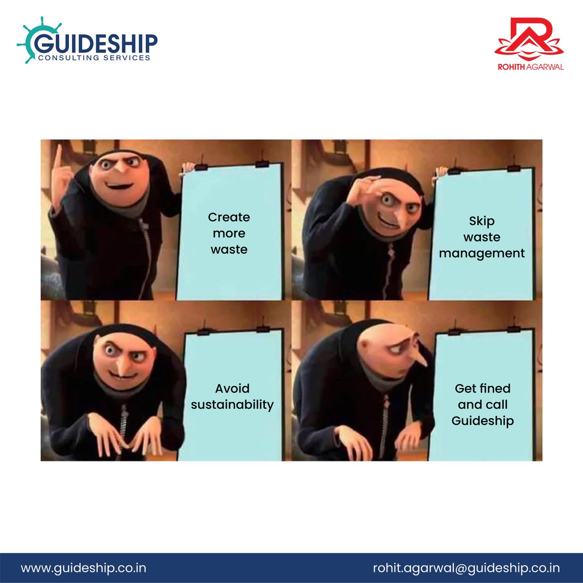 😂 When the plan backfires... but at least you know who to call!
👉 Don’t wait for the fine print to hit your bottom line. Choose sustainable strategies with Guideship Consulting Services—before it’s too late!
#Guideship #WasteStrategy #SustainabilityFail #EnvironmentalCompliance