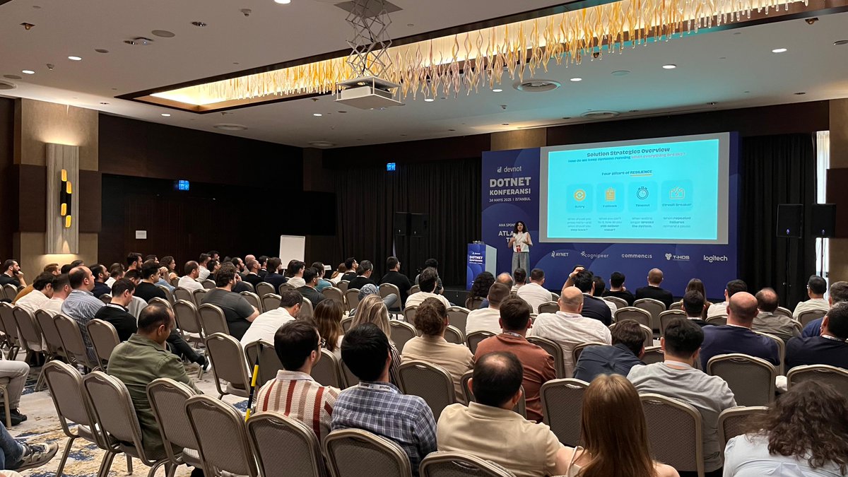 🛡️ Zikriye Ürkmez, mikroservis mimarisinde hata dayanıklılığı için geliştirici araçlarını paylaştı.
 “Developer’s Toolbox for Resilient Microservices”
 
#dotnetkonf25