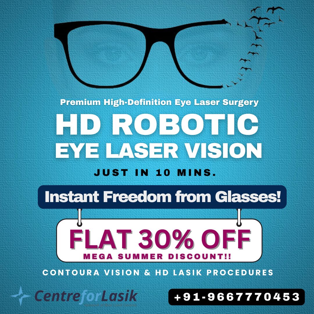 centreforlasik's tweet image. Say goodbye to glasses in just 10 mins! 👁️
HD Robotic Eye Laser Vision + Flat 30% OFF this summer!
📞 +91-9667770453

#LASIK #FreedomFromGlasses #HDVision #EyeCare