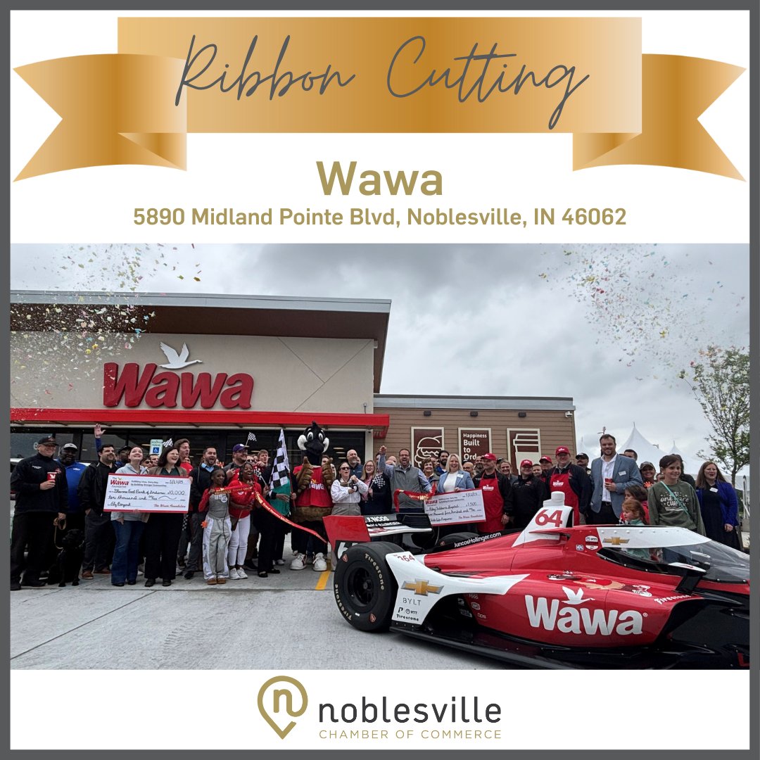 NoblesvilleCOC's tweet image. This past week we had the exciting opportunity to help welcome Wawa to Noblesville! The location at SR32 & Hazel Dell is the second Indiana location and is open 24/7.