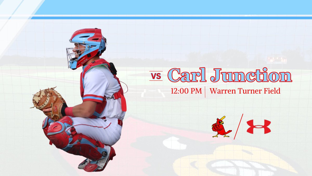 The Cardinals play for the District Championship today against Carl Junction. First pitch at noon.

📍Warren Turner Field (MSSU)
⏰12:00 PM
📈webbcityhs.statbroadcast.com
📺kneo.org/sports/webb-ci…