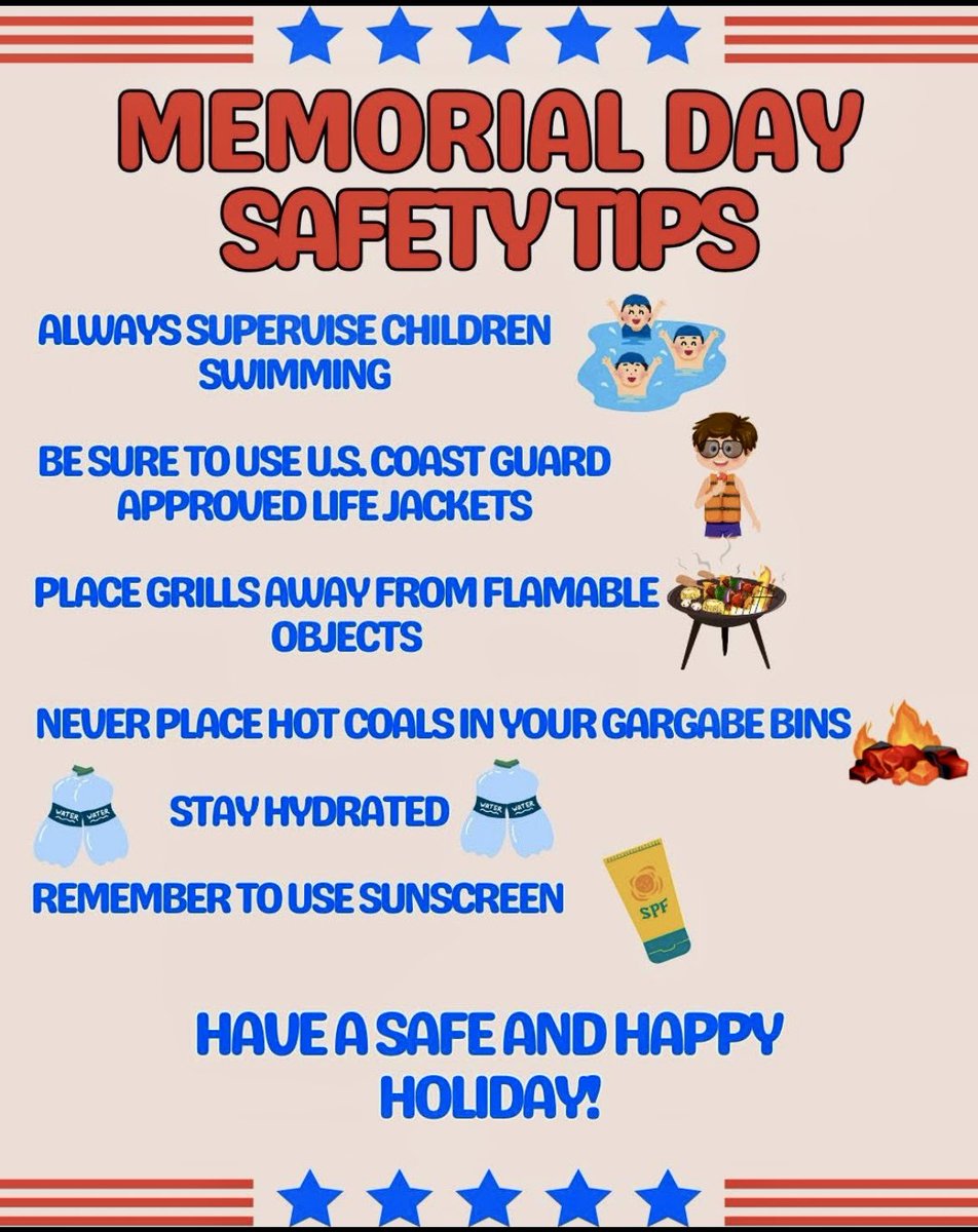 As we remember and honor those who have died that served in our US Armed Forces this weekend, please do so safely!