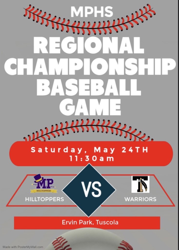 Regional Championship Baseball Game Today!  Good luck Hilltoppers!!!