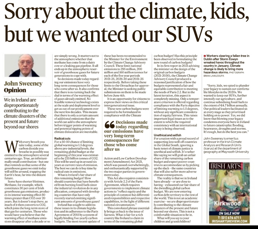 Gerry Crilly (@gerrycrilly) on Twitter photo The levels of ignorance & selfishness at play amongst community is visiting a changing world upon us & it's not like we haven't been told. #ClimateCrisis #CarbonEmmissions
<a href="/AnTaisce/">An Taisce</a> <a href="/anoisagency/">anois/ffud</a> <a href="/KevinClimate/">Kevin Anderson</a> <a href="/SteB777/">Stephen Barlow</a> The levels of ignorance & selfishness at play amongst community is visiting a changing world upon us & it's not like we haven't been told. #ClimateCrisis #CarbonEmmissions
<a href="/AnTaisce/">An Taisce</a> <a href="/anoisagency/">anois/ffud</a> <a href="/KevinClimate/">Kevin Anderson</a> <a href="/SteB777/">Stephen Barlow</a>