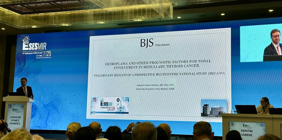 Joaquín GómezRamírez (@joaquin_gom) on Twitter photo Preliminary results of MECANO study (Medullary Thyroid Cancer) at the <a href="/BJSurgery/">BJS</a> session of the European Congress of Endocrine Surgeons. Congrats to all participating centres! <a href="/CirEnd_AEC/">CirugíaEndocrina-AEC</a> <a href="/RNCsantander/">Dieter Morales #yosoydelclinico</a> <a href="/raquel_arranzj/">Raquel Arranz Jimenez</a> <a href="/DeboraAcin/">Débora Acín Gándara</a> <a href="/BeatrizFebrero/">Beatriz Febrero</a> <a href="/PatriciaLueng13/">Patricia Luengo</a> <a href="/Cristin62820181/">Cristina Martinez-Santos</a> Preliminary results of MECANO study (Medullary Thyroid Cancer) at the <a href="/BJSurgery/">BJS</a> session of the European Congress of Endocrine Surgeons. Congrats to all participating centres! <a href="/CirEnd_AEC/">CirugíaEndocrina-AEC</a> <a href="/RNCsantander/">Dieter Morales #yosoydelclinico</a> <a href="/raquel_arranzj/">Raquel Arranz Jimenez</a> <a href="/DeboraAcin/">Débora Acín Gándara</a> <a href="/BeatrizFebrero/">Beatriz Febrero</a> <a href="/PatriciaLueng13/">Patricia Luengo</a> <a href="/Cristin62820181/">Cristina Martinez-Santos</a>