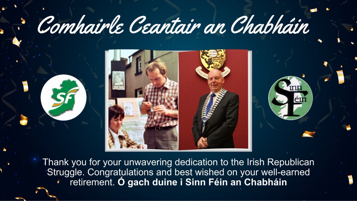 CavanSinnFein's tweet image. Go n-éirí le Paddy McDonald as he signs off on a stellar career. A stalwart of Sinn Féin &amp;amp; the Irish Republican cause, Paddy’s contribution to the cause has been tremendous. 

Go raibh maith agat, Paddy. From your comrádaithe &amp;amp; cairde i gComhairle Ceantair an Chabháin 👏🇮🇪