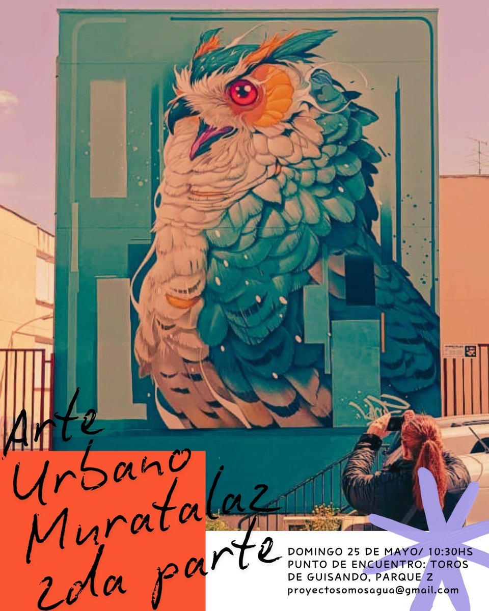 Este domingo seguimos descubriendo Muratalaz con la 2ª parte de nuestra ruta de arte urbano 🎨 Caminamos, charlamos y conectamos con la historia del barrio. ¡No te lo pierdas!
Punto de encuentro: maps.app.goo.gl/EwMMKEmnxnh9rB…
Ubicación en vivo: grupo Moratalados
#ArteUrbano #SomosAgua