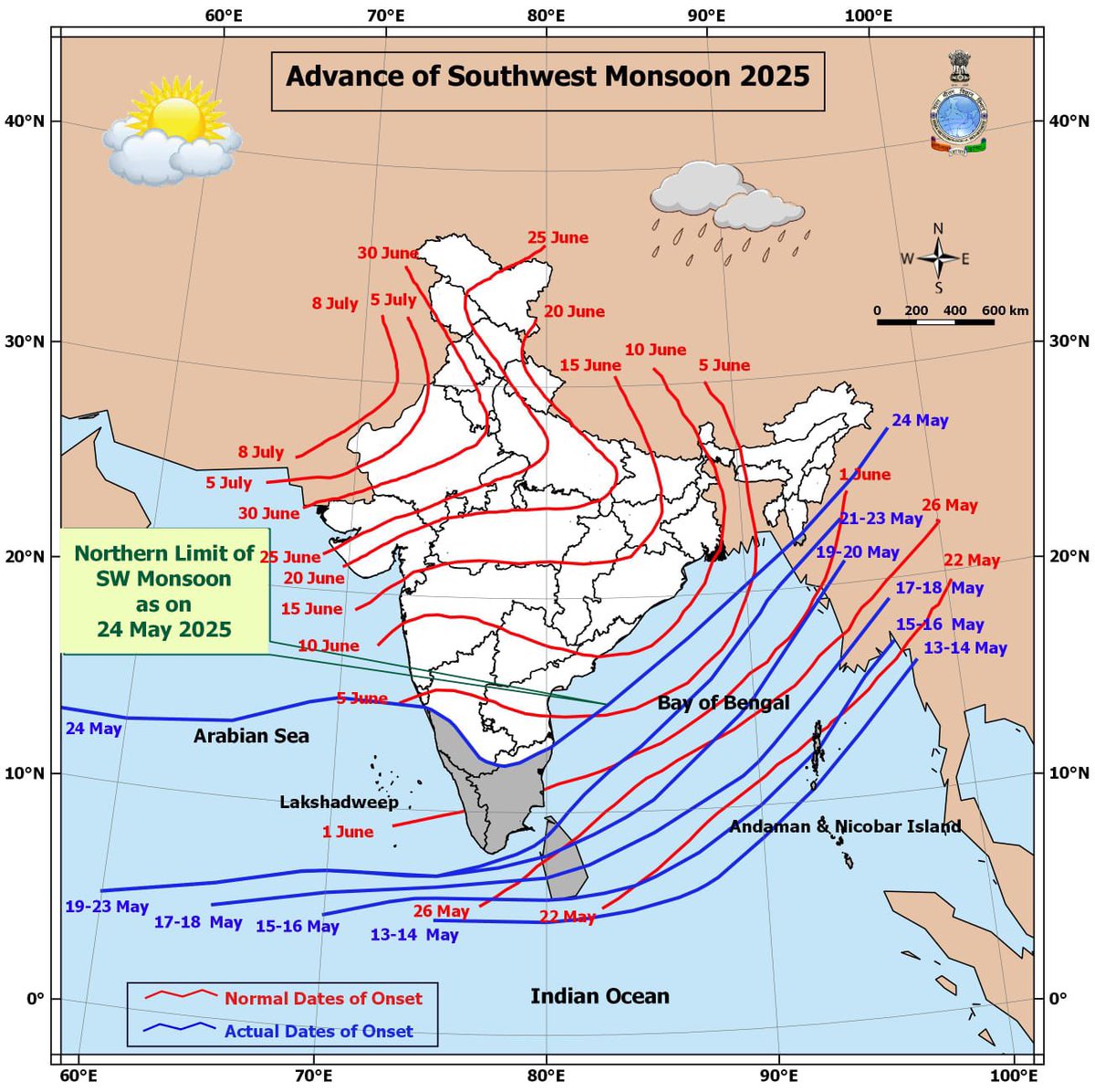 आज 24 मई को औसत से एक सप्ताह पहले केरल पहुंचा मानसून..!! #Monsoon2025