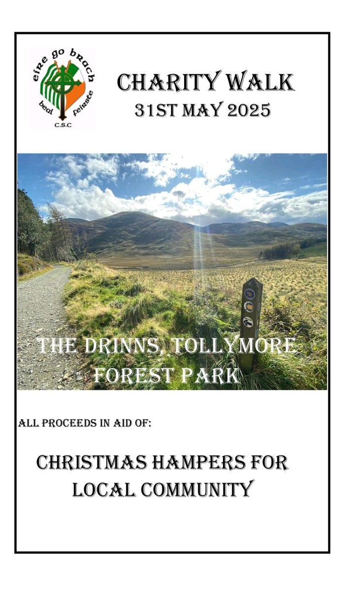 Our Annual Charity Walk this year will take place on Sat 31st may.
All proceeds will go to help the foodbanks and the most vulnerable members of society within our community. 
Please help us do this successfully by participating and/or sponsoring 🍀🍀🍀🍀🍀🍀🍀🍀