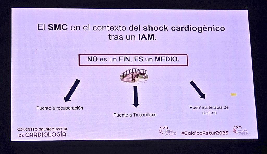 SOGACAR Cardiología (@sogacar_) on Twitter photo Manejo del paciente con infarto de miocardio y shock
cardiogénico en fase aguda. ¿Debe ser la norma el implante
de un dispositivo de asistencia circulatoria? No, solo en pacientes muy seleccionados
<a href="/gveigafernandez/">Gabriela Veiga Fernández</a> #GalaicoAstur2025 <a href="/SOGACAR_/">SOGACAR Cardiología</a> <a href="/SAsCardiologia/">Cardiología Asturias</a> Manejo del paciente con infarto de miocardio y shock
cardiogénico en fase aguda. ¿Debe ser la norma el implante
de un dispositivo de asistencia circulatoria? No, solo en pacientes muy seleccionados
<a href="/gveigafernandez/">Gabriela Veiga Fernández</a> #GalaicoAstur2025 <a href="/SOGACAR_/">SOGACAR Cardiología</a> <a href="/SAsCardiologia/">Cardiología Asturias</a>
