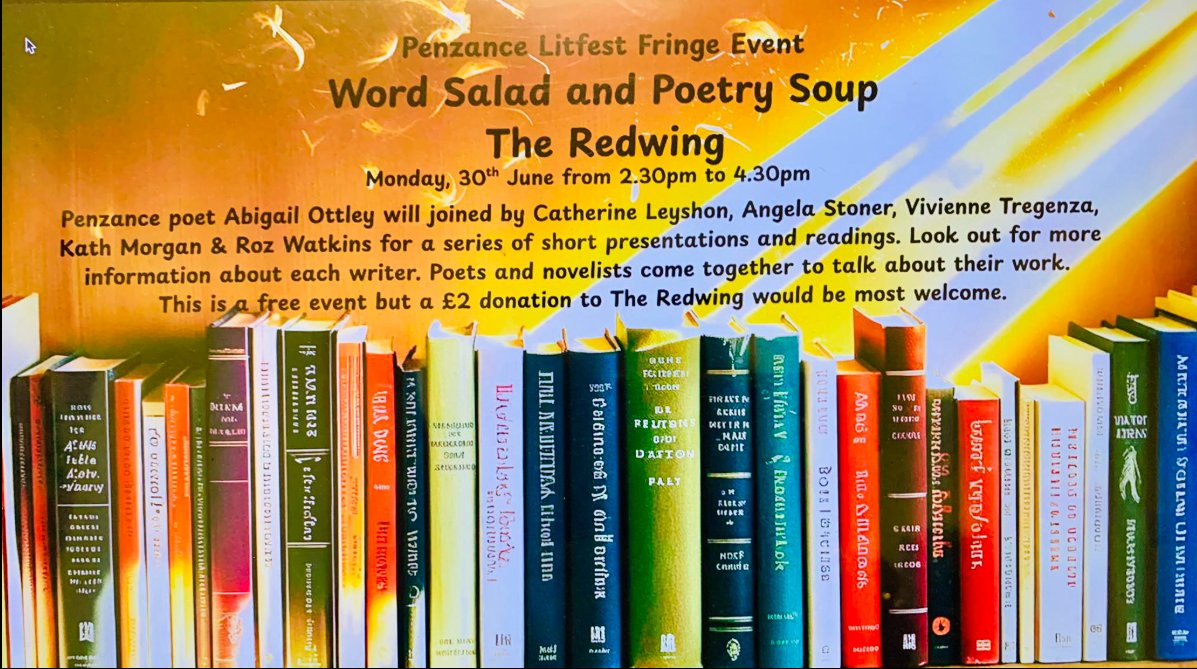 I'll be at Penzance Litfest fringe on 30th June, in great company!