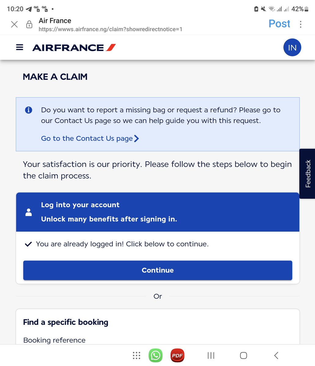 Mr_Perkinson's tweet photo. @AirFranceFR I can't be guided by prompts. I had a whole bad experience from the booking that was done wrongly that made me pay over $400 to reschedule,  to terrible inflight experience from the inflight crew, to paying another $285 for an extra luggage of less than 23kg. https://t.co/ZJqdhclDEJ