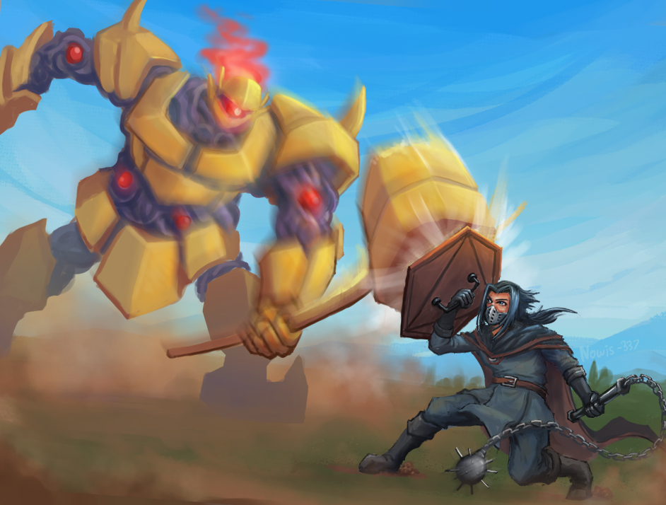 Went a little too ambitious for my #followfriday fan art this week!

Check out <a href="/TheRealTron/">TheRealTron</a> 's RPG Our Dying World <a href="/ODWRPG/">Our Dying World - Wishlist Us On Steam!</a>  - the demo just recently had a big update!

I love the design of Ryker with his edgy cool mask!😆