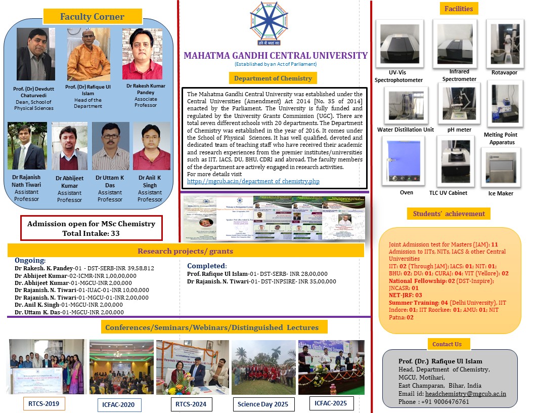 Mahatma Gandhi Central University (@mgcubihar) on Twitter photo #cuetpg2025 #MGCUAdmssions #Chemistry
Our PG Chemistry Program prepares you for research, industry, and innovation.
Admissions through CUET are now open.
Apply today and shape tomorrow’s breakthroughs.
Register for M.Sc. in Chemistry #MGCU : #cuetpg2025 #MGCUAdmssions #Chemistry
Our PG Chemistry Program prepares you for research, industry, and innovation.
Admissions through CUET are now open.
Apply today and shape tomorrow’s breakthroughs.
Register for M.Sc. in Chemistry #MGCU :