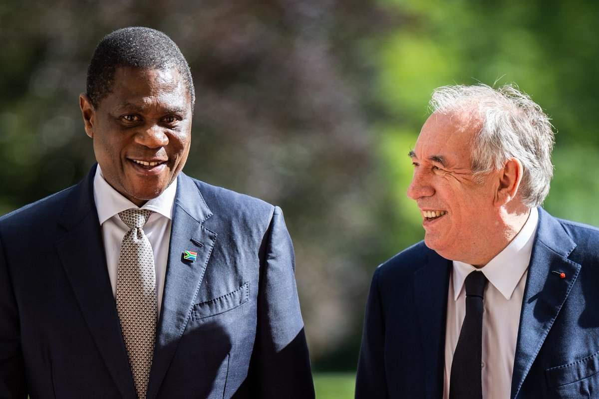 Matignon's tweet image. Entretien avec Son Excellence M. Shipokosa Paulus Mashatile, Vice-président de la République d'Afrique du Sud.