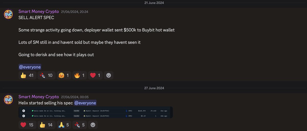 SmartMoneyCrpto's tweet photo. I cant even imagine how much money i would have lost if i wasn't tracking insiders and founders on chain. 

The $SPEC Vcs and insiders just kept dumping

I cant hold if even the founders cant hold

Such a shame, was a nice project

Another altcoin down 96% filled with greedy VCS, and yes they are still dumping their unlocks even now...