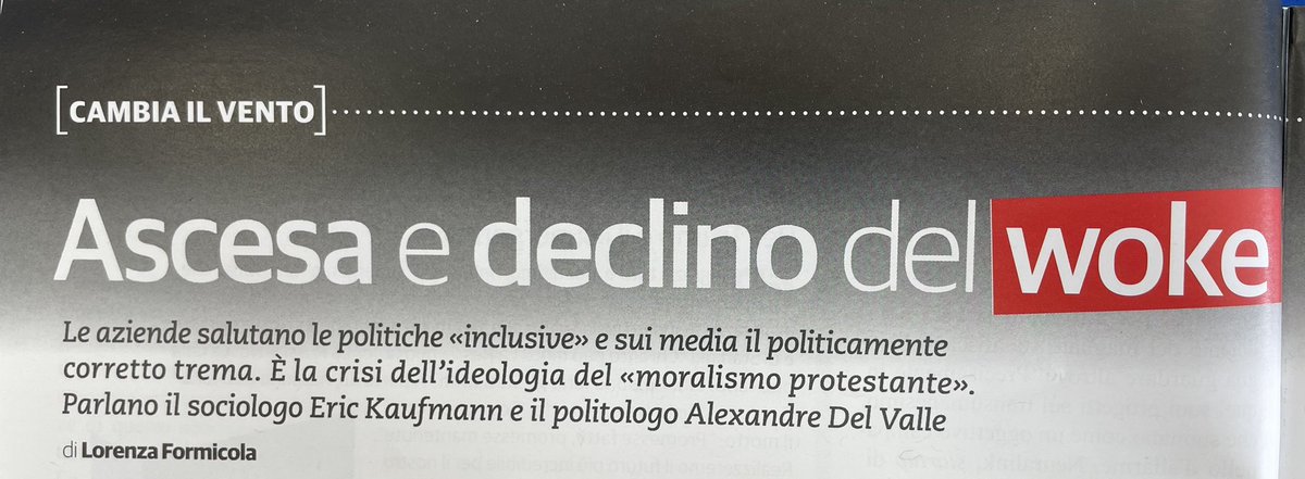 Ascesa e declino del #woke - entra in crisi il politicamente corretto. Sociologi e politologi evidenziano l’inversione di tendenza ed il risveglio di cultura critica e anticonformista. <a href="/Formicola_lo/">Lorenza Formicola</a>