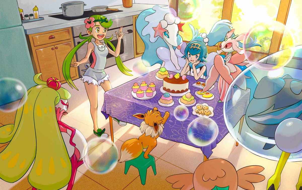 Automan_9's tweet photo. #Pokemon #ポケモン #ファンアート #マオ #Mallow #スイレン #Lana https://t.co/iq9Uj5AANh
