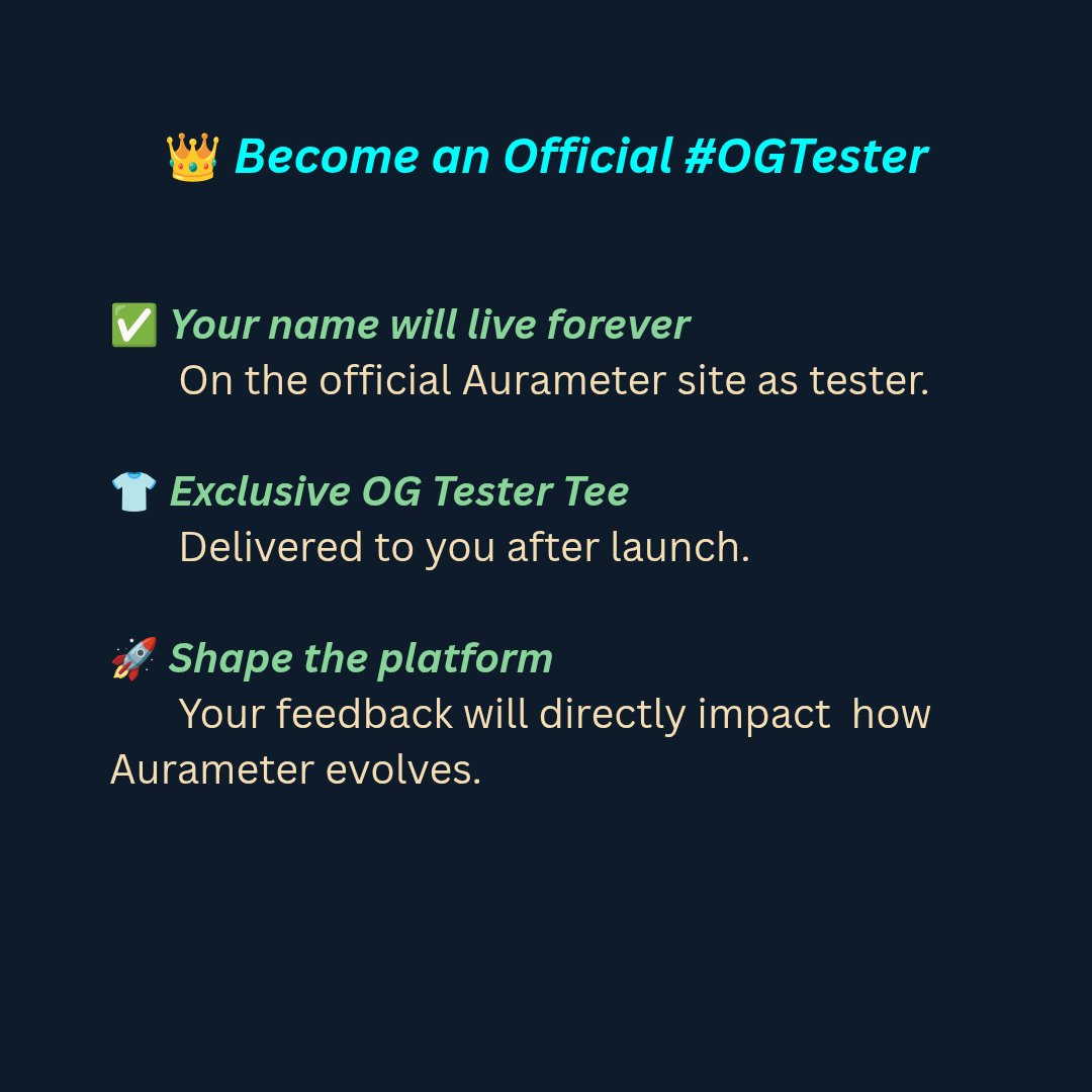 app_aurameter's tweet photo. 🌟 Join the Founding Circle of Aurameter
We’re building something different — a mindful, aura-based social experience. ✨

🧘‍♀️ Want to help shape it before the world sees it?
We’re looking for 100 early testers to try Aurameter and share feedback. https://t.co/Fri7bRpezy