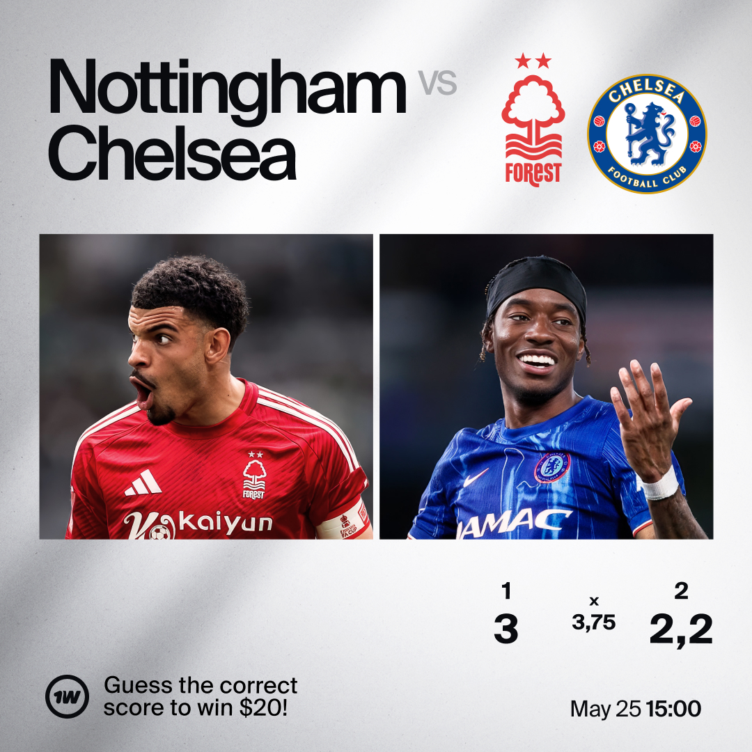1win's tweet photo. 📢 PREDICTION CONTEST

To enter: 
— Comment the full-time score (e.g., 1–2) 
— Mention your 1win ID 
— Tag a friend

💸 One winners will receive $20!

🔗https://t.co/afekouS7eX | #1win | #EPL | #NottinghamChelsea https://t.co/HCw9GylNtN