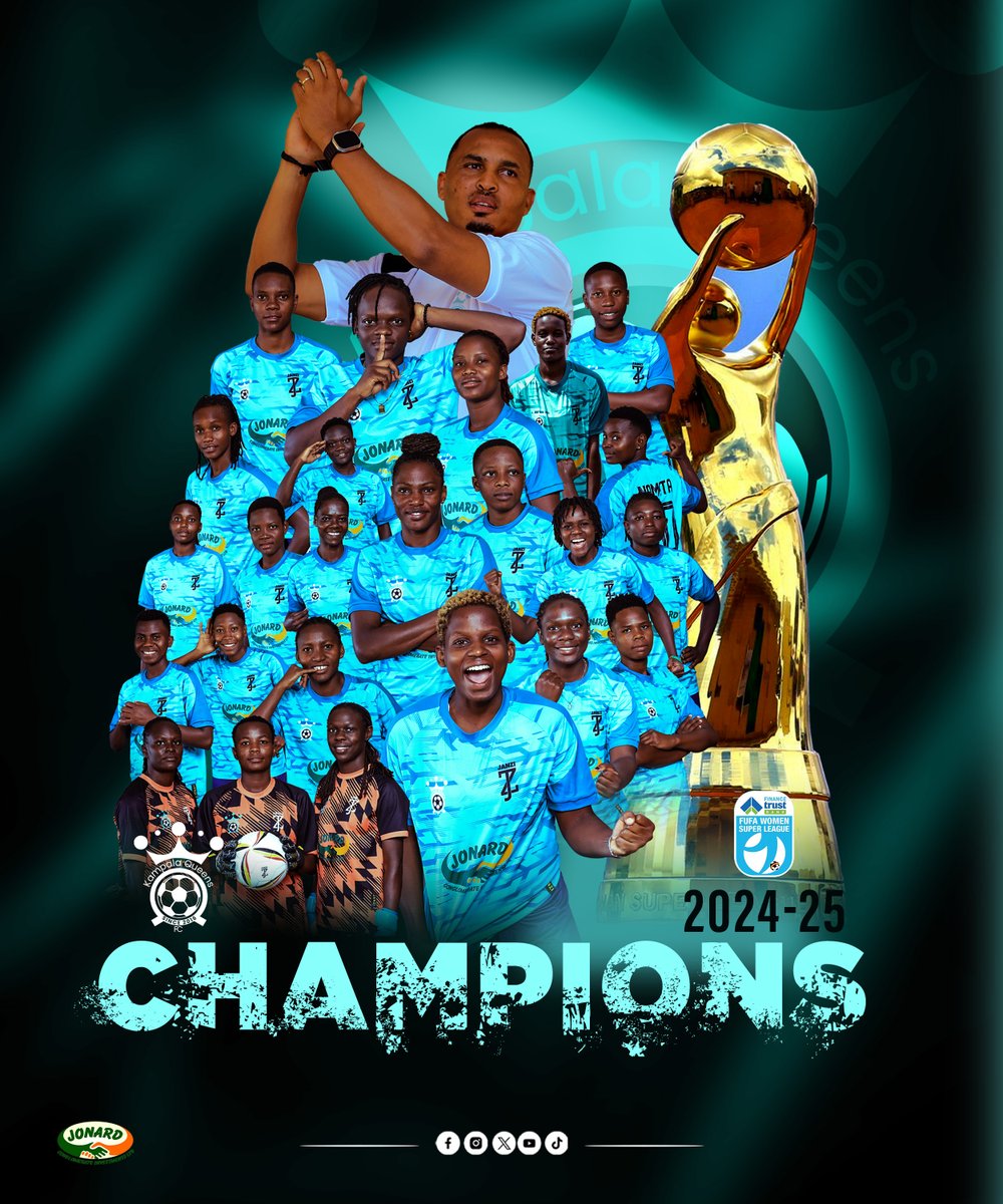 We are the 2024/25 <a href="/FUFAWSL/">Finance Trust Bank FUFA Women Super League</a> Champions 🏆
All hail the Queens of the League!

#QueensOfSoccer  #Champions