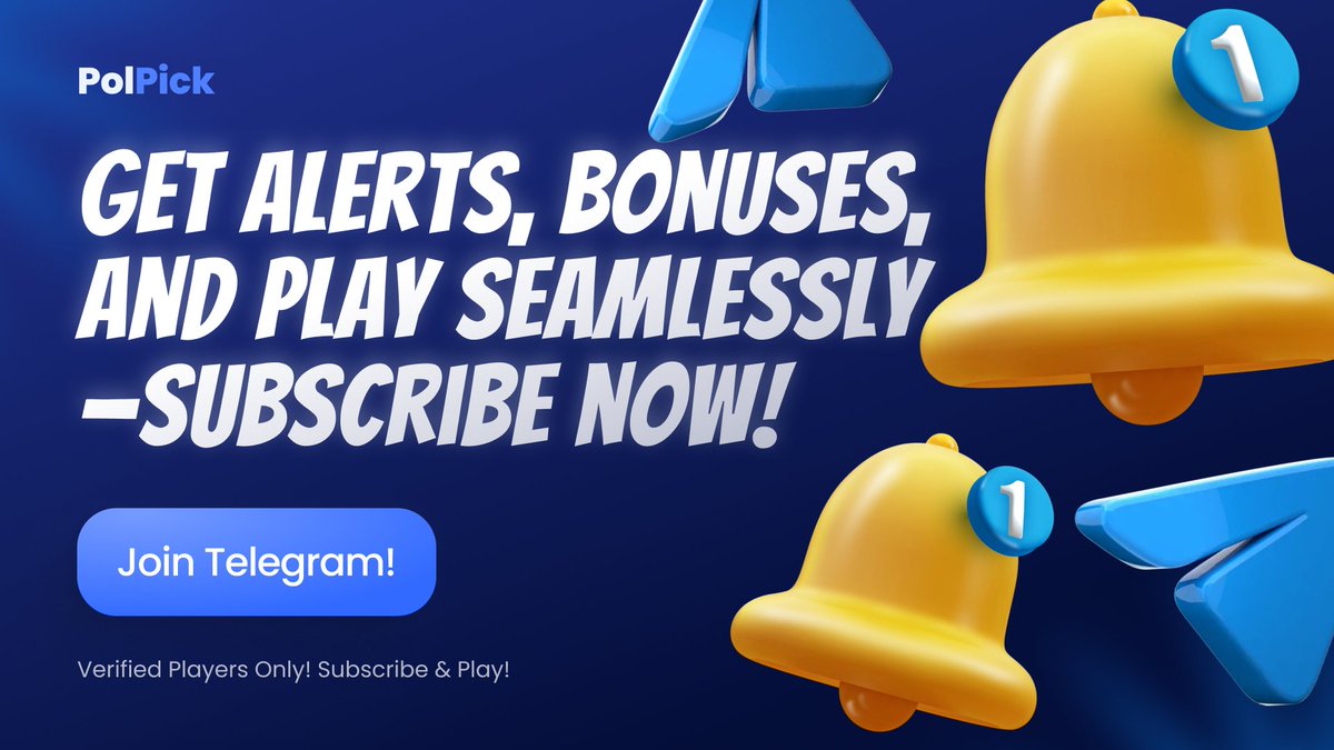 PolpickOfficial's tweet photo. 🔔 Be first to know. Be first to win. Subscribe for alerts, bonuses &amp; power plays. #PolPickUpdates https://t.co/T9F4ad2o4Q