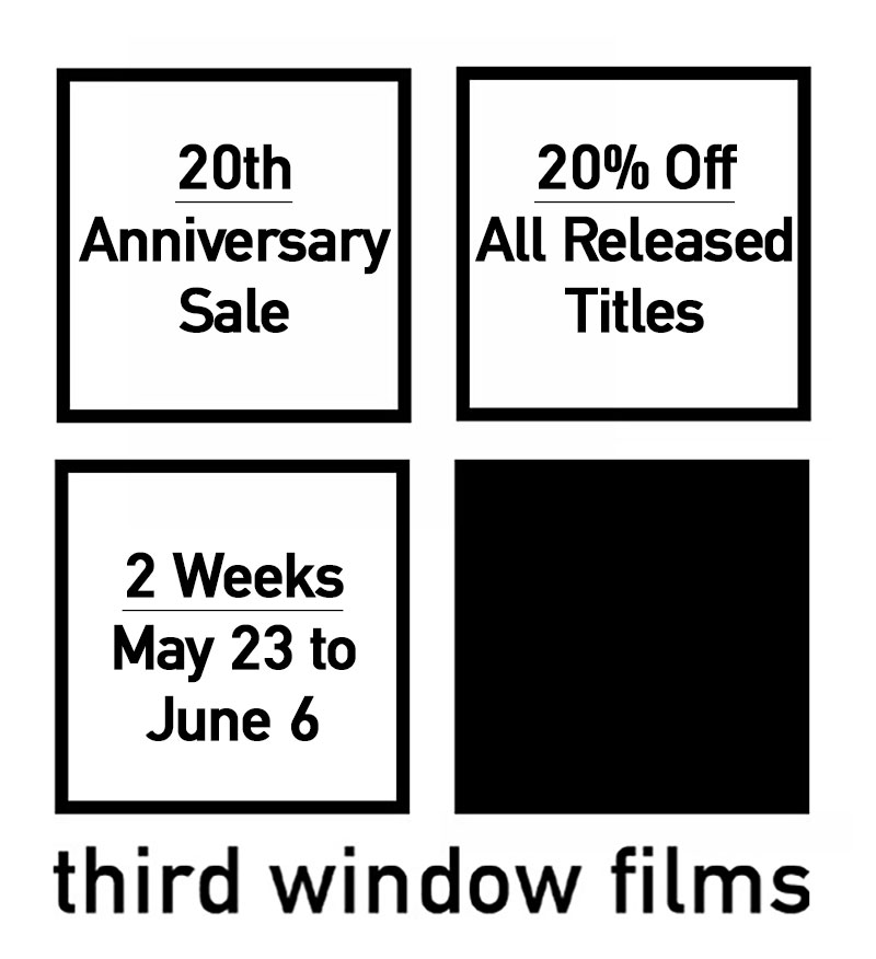 Third Window Films (@thirdwindow) on Twitter photo We're celebrating our 20th anniversary with a 20% off sale on all titles (excluding pre-orders) for 2 weeks running exclusively <a href="/Terracotta_Dist/">Terracotta Dist</a>!
*20% discount shown in cart
Sale runs til June 6th
shop.terracottadistribution.com/collections/th⦠We're celebrating our 20th anniversary with a 20% off sale on all titles (excluding pre-orders) for 2 weeks running exclusively <a href="/Terracotta_Dist/">Terracotta Dist</a>!
*20% discount shown in cart
Sale runs til June 6th
shop.terracottadistribution.com/collections/thā¦