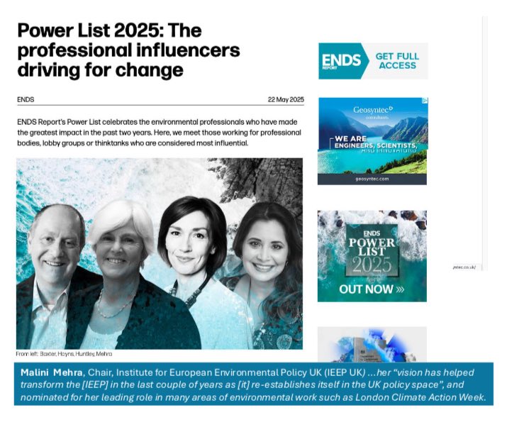 GLOBE Legislators (@globe_intl) on Twitter photo Malini is recognised as one of the UKâs top 100 environmentalists for her transformative work as Chair of the Institute for European Environmental Policy UK (IEEP UK) & her leadership role at London Climate Action Week
2/2
<a href="/IEEP_uk/">IEEP UK</a> <a href="/london_climate/">London Climate Action Week</a> #LCAW2025 <a href="/ClimateParl/">Climate Parliament</a> <a href="/CPA_UK/">Commonwealth Parliamentary Association UK</a> Malini is recognised as one of the UKâs top 100 environmentalists for her transformative work as Chair of the Institute for European Environmental Policy UK (IEEP UK) & her leadership role at London Climate Action Week
2/2
<a href="/IEEP_uk/">IEEP UK</a> <a href="/london_climate/">London Climate Action Week</a> #LCAW2025 <a href="/ClimateParl/">Climate Parliament</a> <a href="/CPA_UK/">Commonwealth Parliamentary Association UK</a>