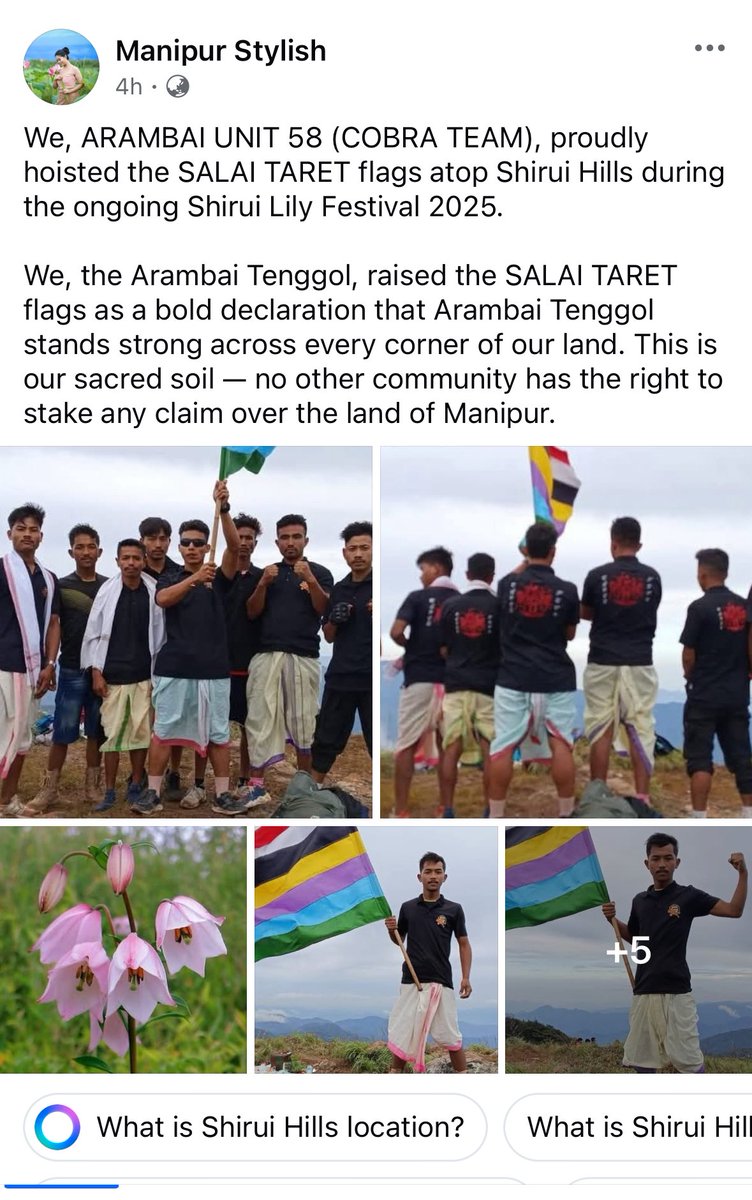turng_point's tweet photo. Manipur: What woke the Tangkhuls up now? They cheered Arambai terrorists, stayed silent &amp; were completely complicit when the Salai Taret flag was hoisted on Kuki churches, and they even felicitated the Arambai chief. Felt the pinch finally? Hypocrite Christians
#TangkhulHypocrisy https://t.co/zTlUKuBZ9J