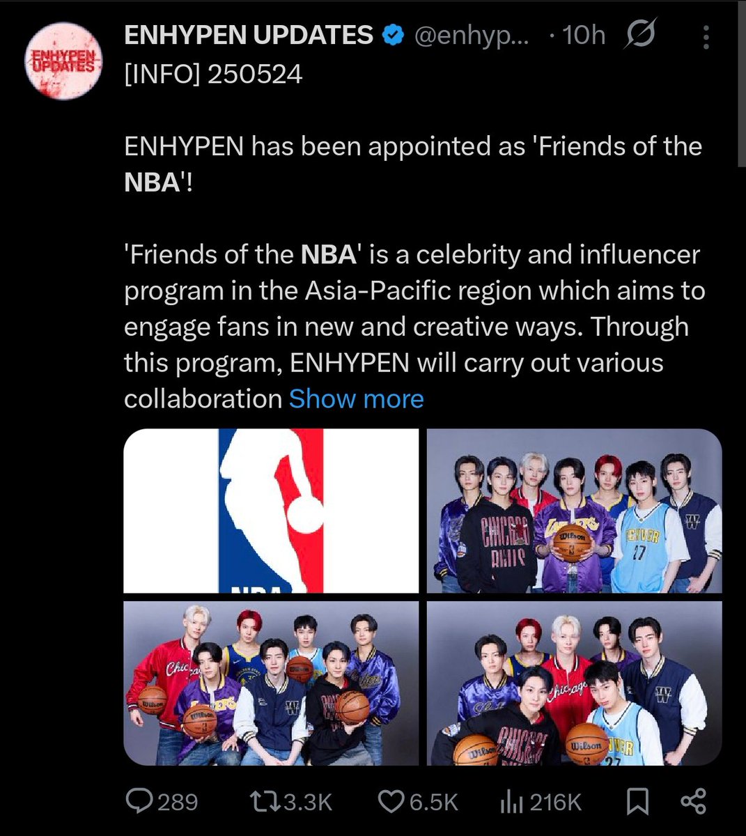 Good afternoon, ENHYPEN RPs! Since ENHYPEN has a collaboration with the NBA, please do not upchar the whole content as this event is associated with Israel. Thank you for your cooperation!
x.com/search?q=from%…
