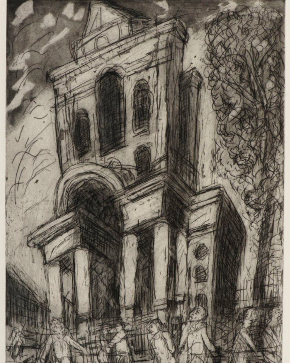 BenUriOnline's tweet photo. Kossoff’s Christ Church, Spitalfields captures memory, urgency, and change — the monumental church soaring above fleeting figures, etched with haunting mastery. 

To know more: https://t.co/EUxabCJ9yl 

 #LeonKossoff #ChristChurchSpitalfields https://t.co/1a8MWL1G30