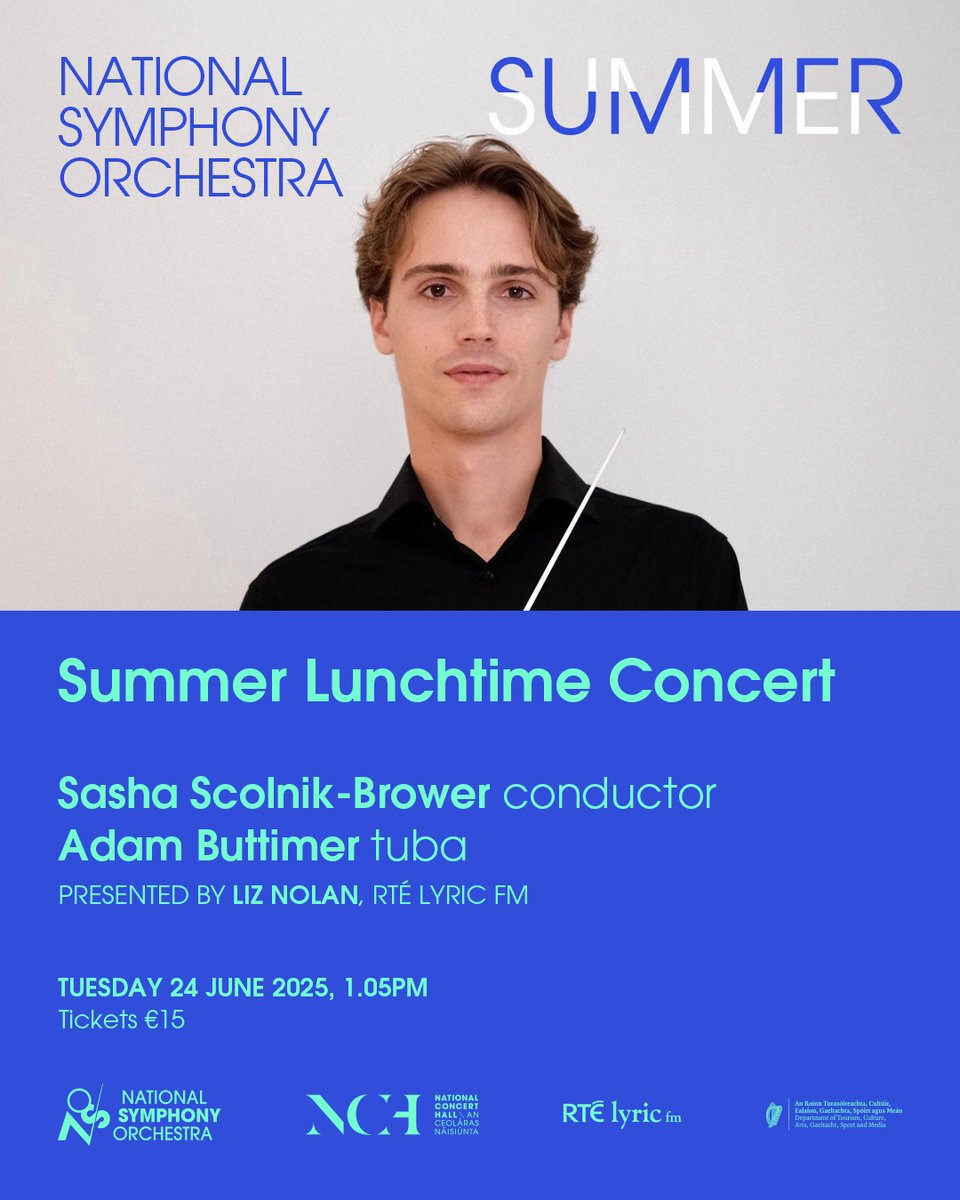National Symphony Orchestra (@nsorchestrairl) on Twitter photo Firebird finale! Tuba stardom! Nordic myths!
A lunchtime journey through orchestral masterpieces with the NSO + emerging conductor Sasha Scolnik-Brower. In association with <a href="/RTElyricfm/">RTÉ lyric fm</a>
📅 Tue, June 24, 1:05pm | €15
📍<a href="/NCH_Music/">National Concert Hall</a>
🎟️bit.ly/NSOSummer3 Firebird finale! Tuba stardom! Nordic myths!
A lunchtime journey through orchestral masterpieces with the NSO + emerging conductor Sasha Scolnik-Brower. In association with <a href="/RTElyricfm/">RTÉ lyric fm</a>
📅 Tue, June 24, 1:05pm | €15
📍<a href="/NCH_Music/">National Concert Hall</a>
🎟️bit.ly/NSOSummer3