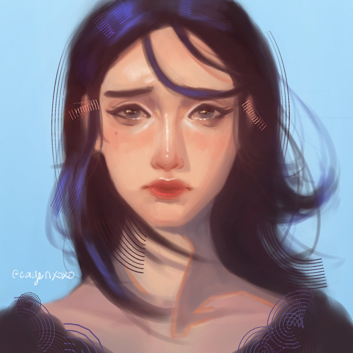 the sun burns her eyes #illustration #digitalart