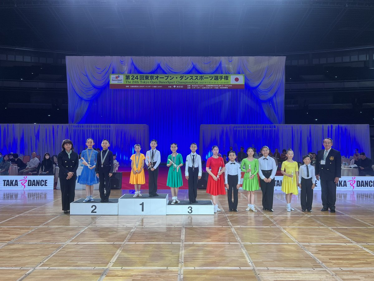 jdsf_info's tweet image. JDSF ジュブナイルオープンラテン 競技会結果
第1位 浜田唯衣・堆禾音 茨城県
第2位 藤本歩・大谷美葵 茨城県
第3位 藤枝良守・有川緋音 埼玉県
第4位 丸山碧仁・丸山彩佳 千葉県
第5位 安齋実希・片山櫻子 神奈川県
第6位 原田大和・大内七海 東京都
#東京オープン2025 #tokyoopen2025