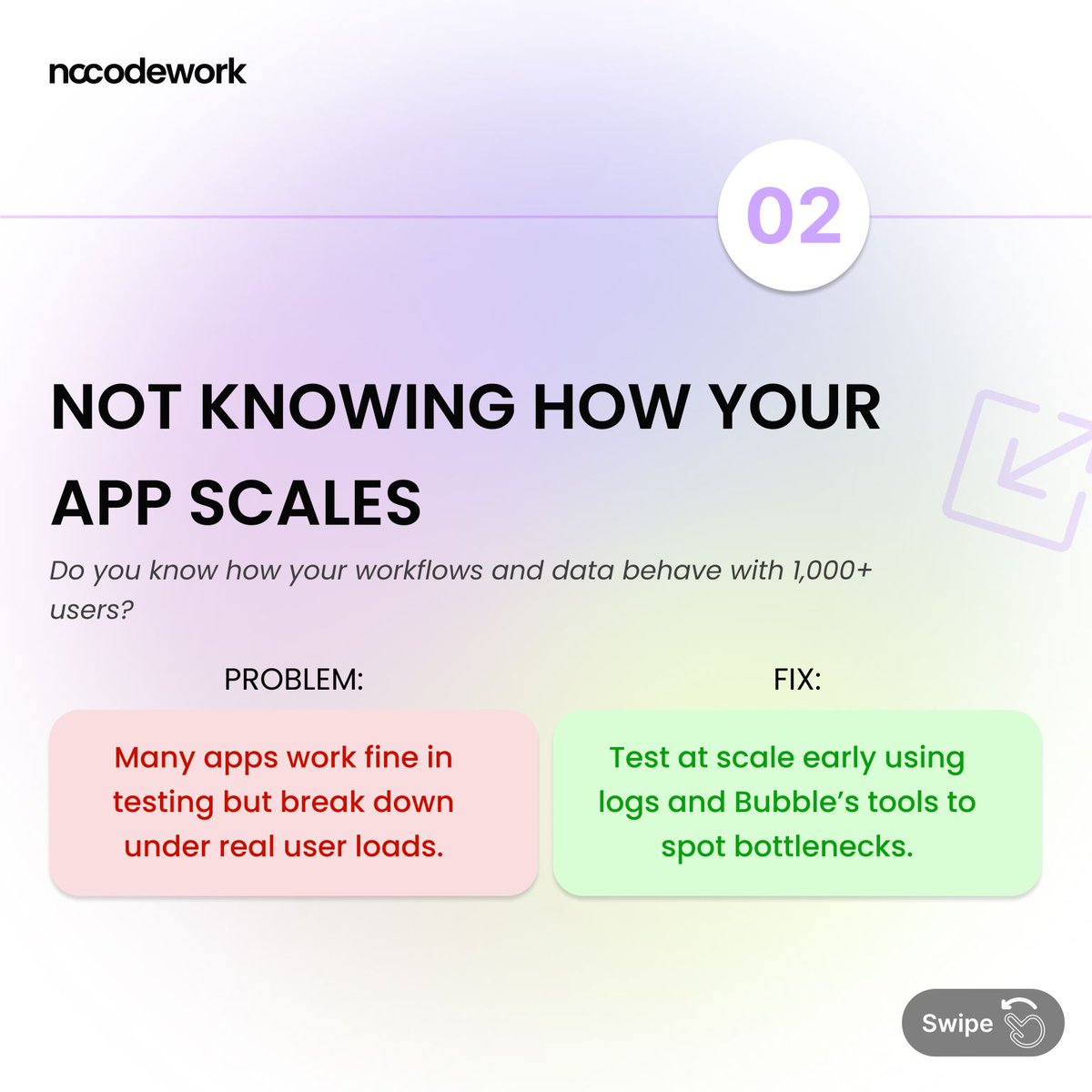 Nocode_work's tweet image. Bubble makes it fast. But can your app handle the scale?  
 If you’ve shipped your #MVP and started gaining traction- this is your wake-up call. We broke down 4 signs your Bubble app is begging for a scaling strategy.

#BuiltOnBubble #BubbleDev #NoCodeBuilders
#ScaleWithBubble